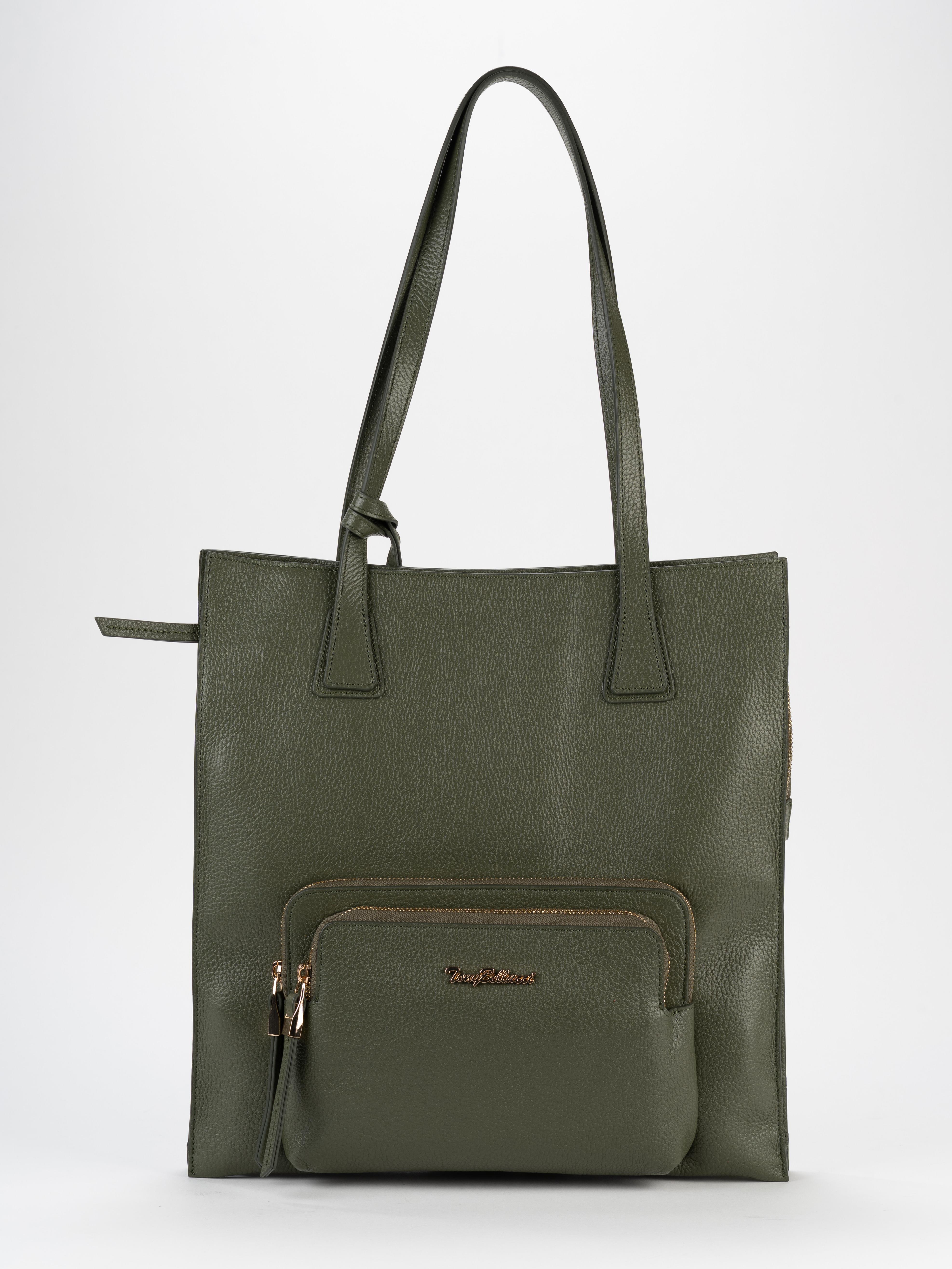 Tony Bellucci Hakiki Deri Kadın Omuz Çanta TB0980 HAKİ