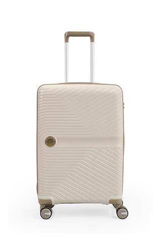 PİEL LİNO ORTA BOY POLİPROPİLEN VALİZ PL015239-M BEYAZ-BEJ