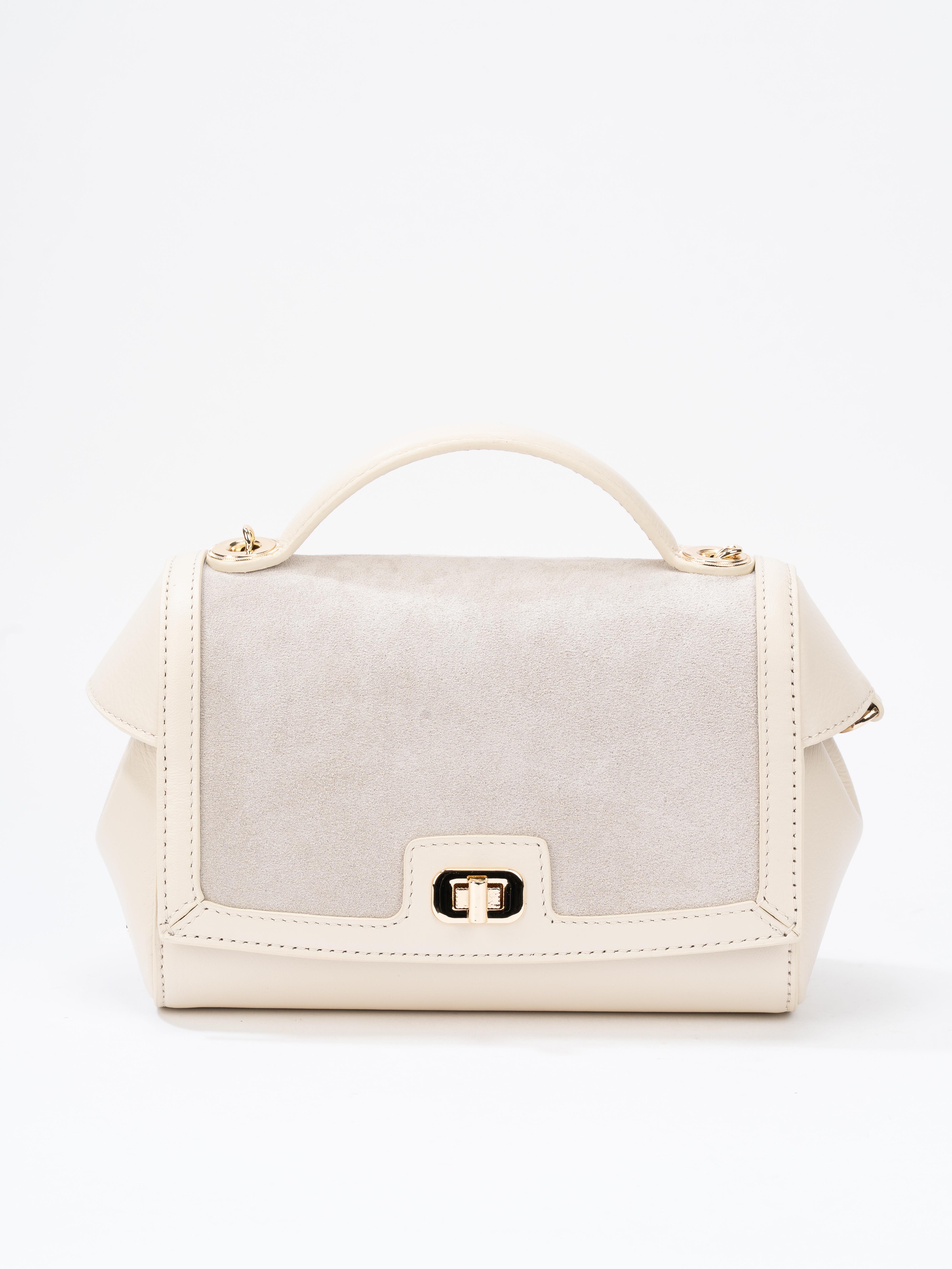 ENZO NORI HAKİKİ SÜET DERİ KADIN EL VE ÇAPRAZ ÇANTA EN-1120-S BEJ