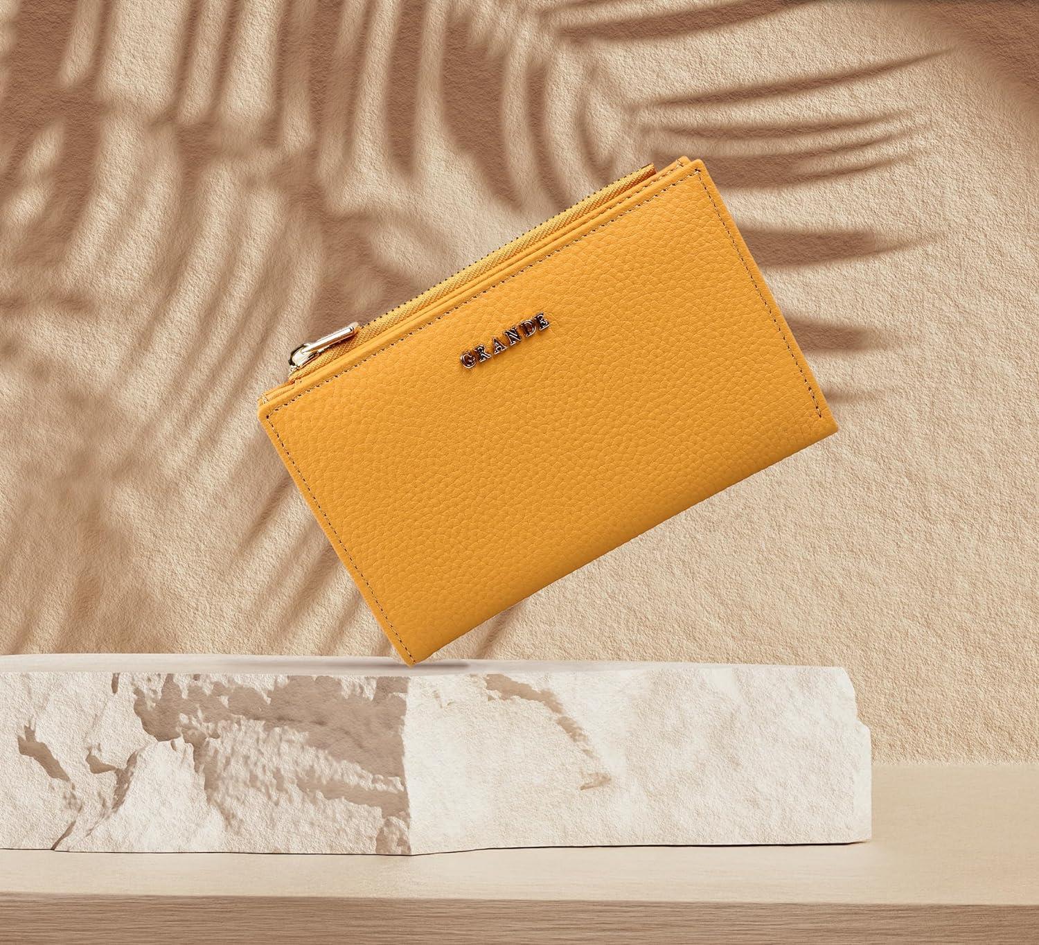 GRANDE DERİ BAYAN CÜZDAN SARI