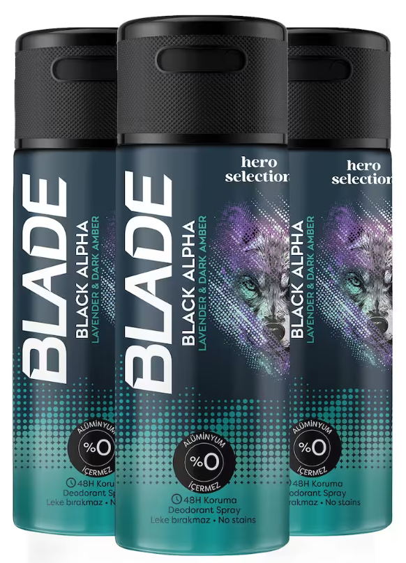 Blade Black Alpha Erkek Deodorant 150 ml (3 adet)