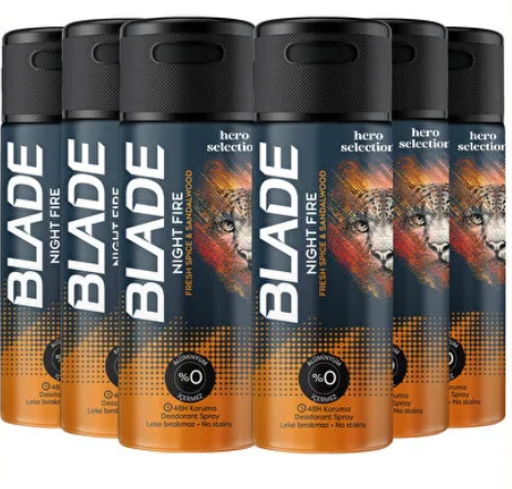 Blade Night Fire Erkek Deodorant 150 ml (6 adet)