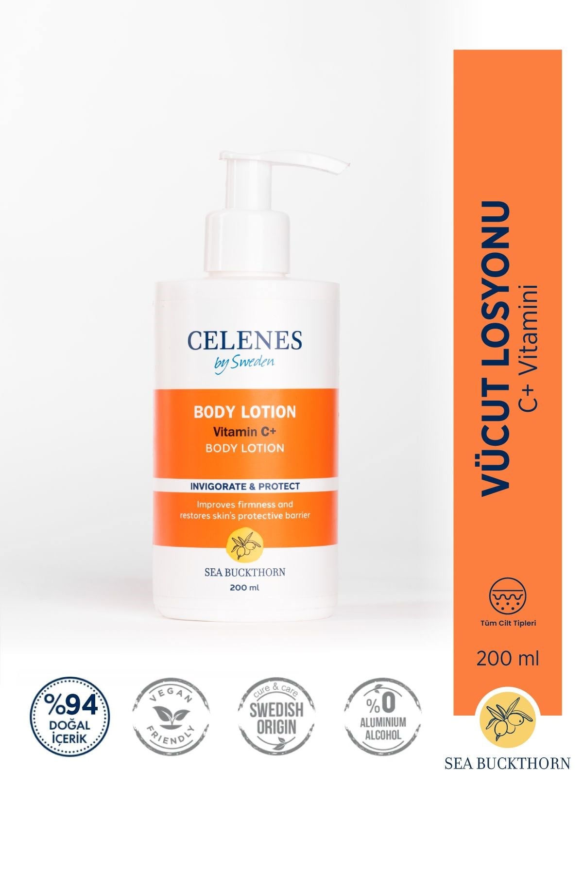 Celenes By Sweden Sea Buckthorn Vücut Losyonu Tüm Cilt Tipleri 200 ml