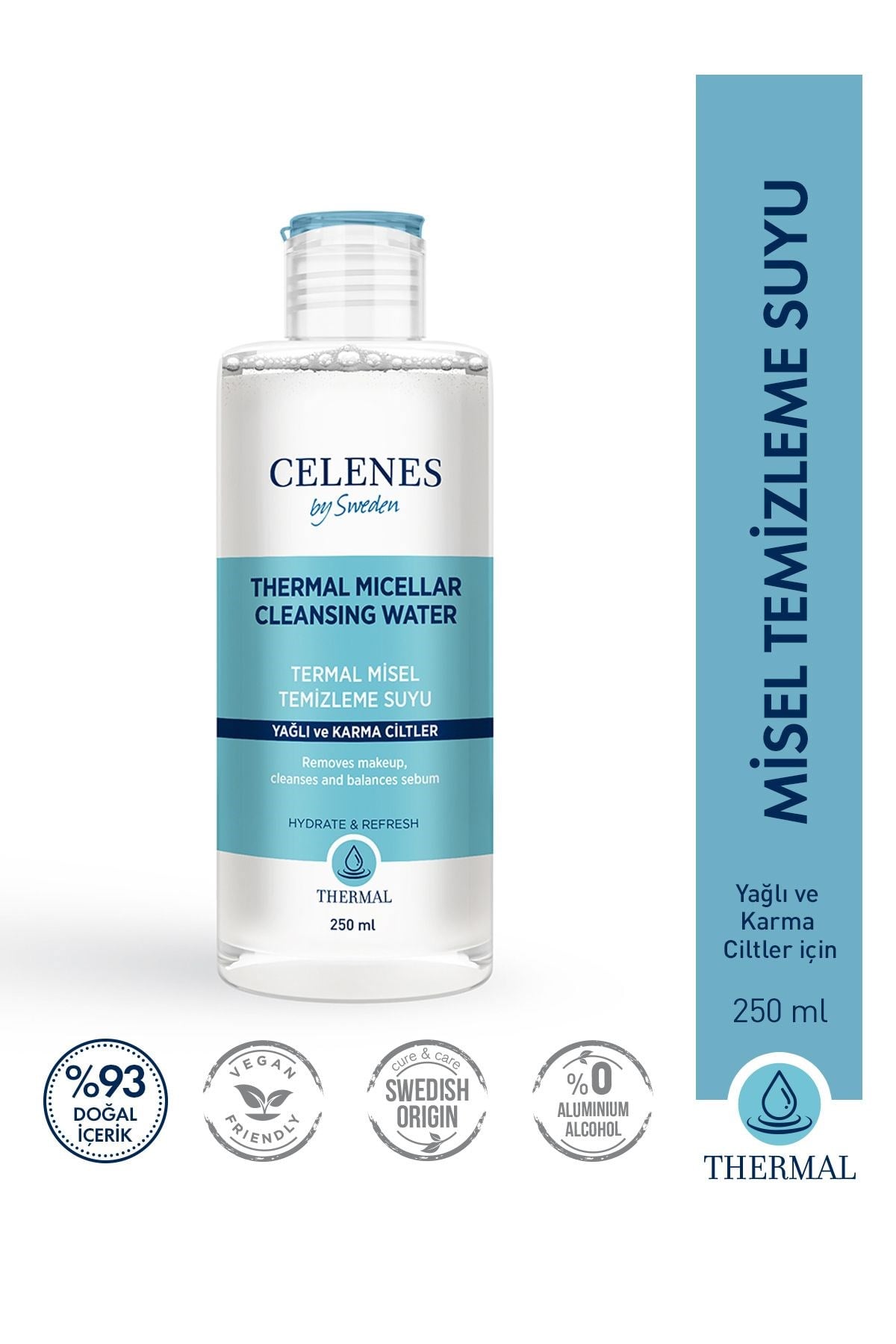 Celenes By Sweden Thermal Misel Temizleme Suyu Yağlı Ve Karma Ciltler 250 ml  