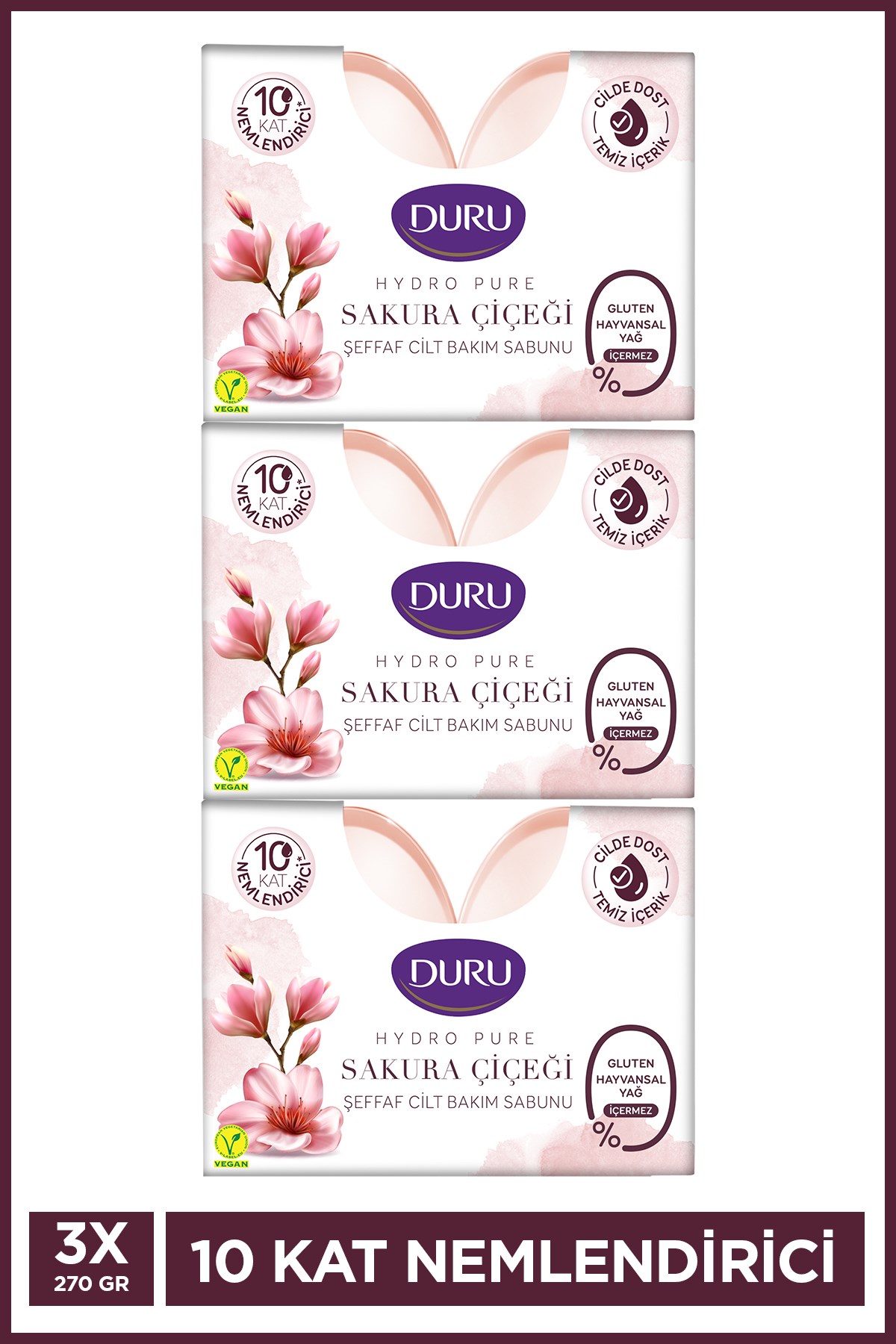 Duru Hydro Pure Sakuraçiçeği Sabun 270 g (3 adet)