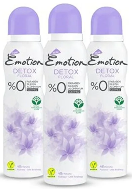 Emotion Detox Floral Kadın Deodorant 150 ml (3 adet)