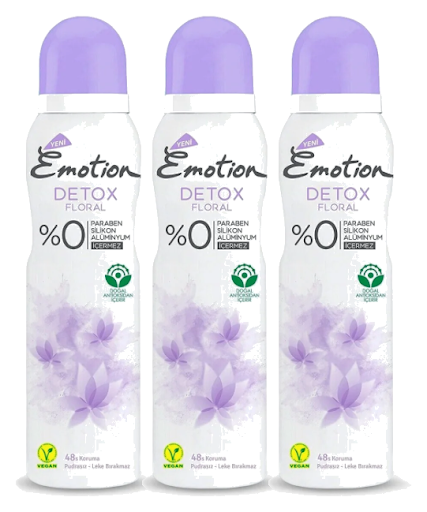 Emotion Detox Floral Kadın Vegan Deodorant 200 ml (3 adet)
