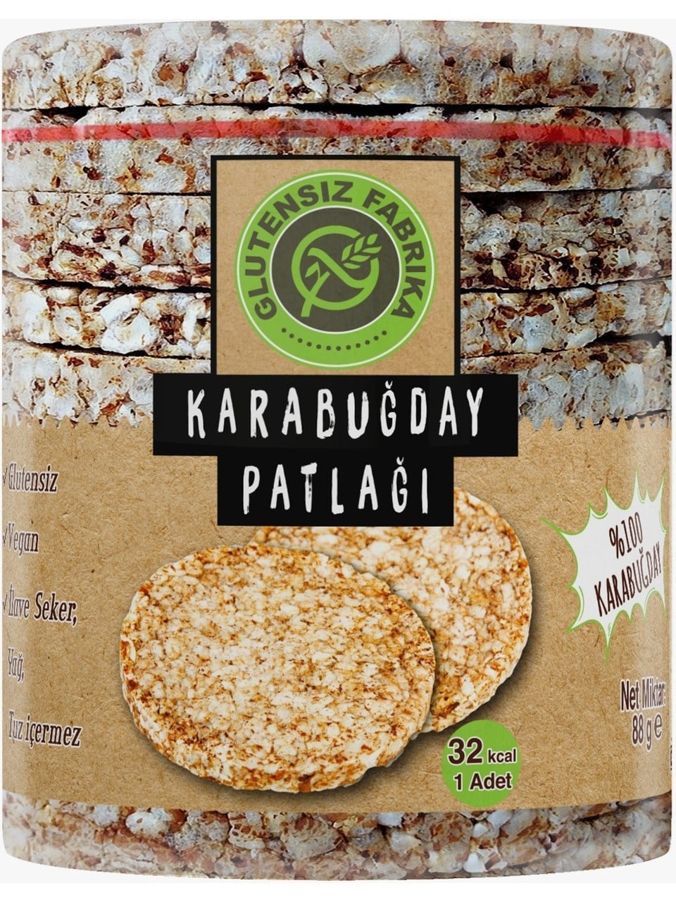 Glütensiz Fabrika Karabuğday Patlağı 88 g  