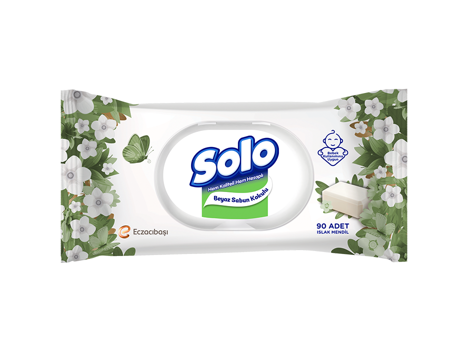 Solo Islak Havlu Beyaz Sabun Kokulu 90 Yaprak  