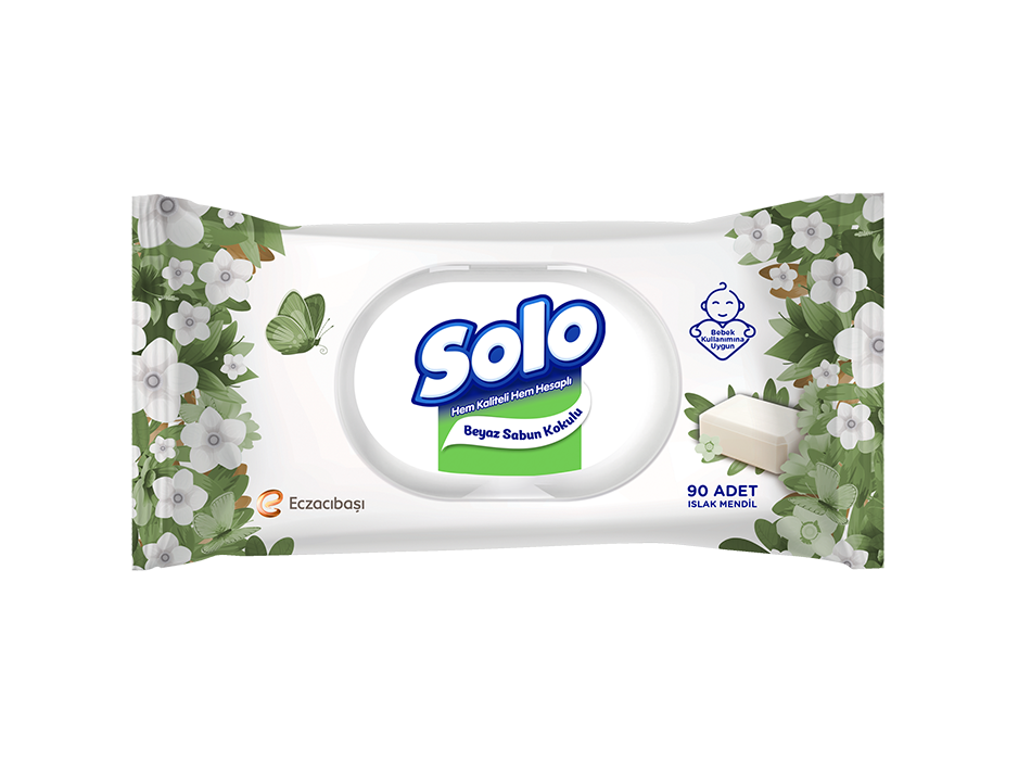 Solo Islak Havlu Beyaz Sabun Kokulu 90 Yaprak  