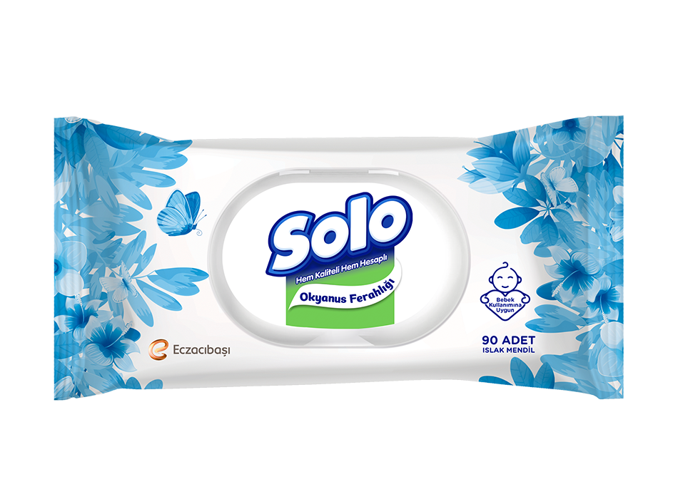 Solo Islak Havlu Okyanus Ferahlığı 90 Yaprak (1 adet)  