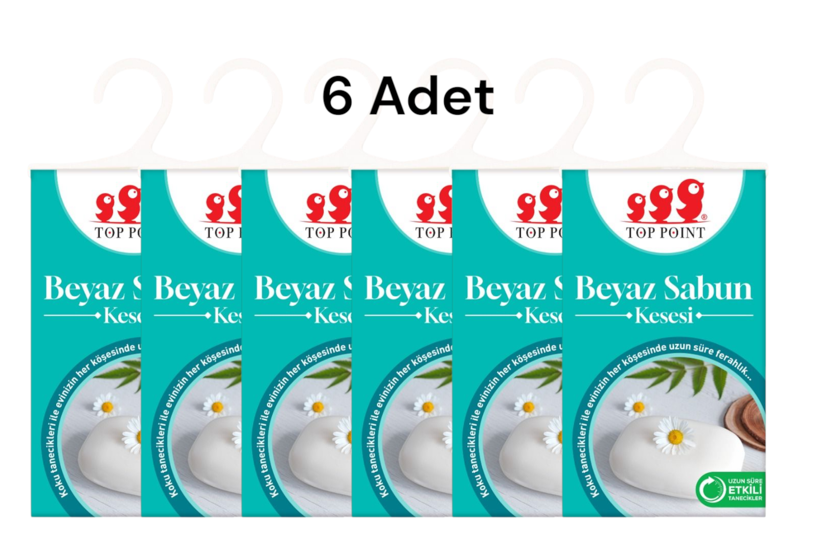 Top Point Koku Kesesi Beyaz Sabun 19 g (6 Adet)