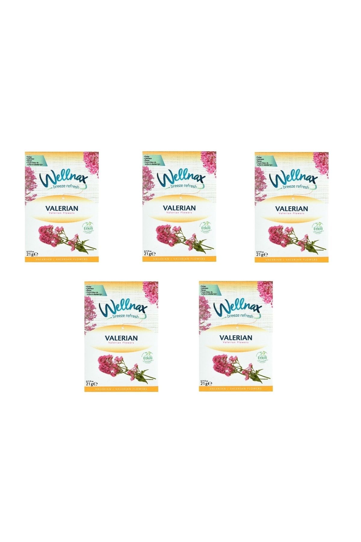 Wellnax Askılı Dolap ve Çekmece Kokusu Valerian Çiçeği (5 adet)