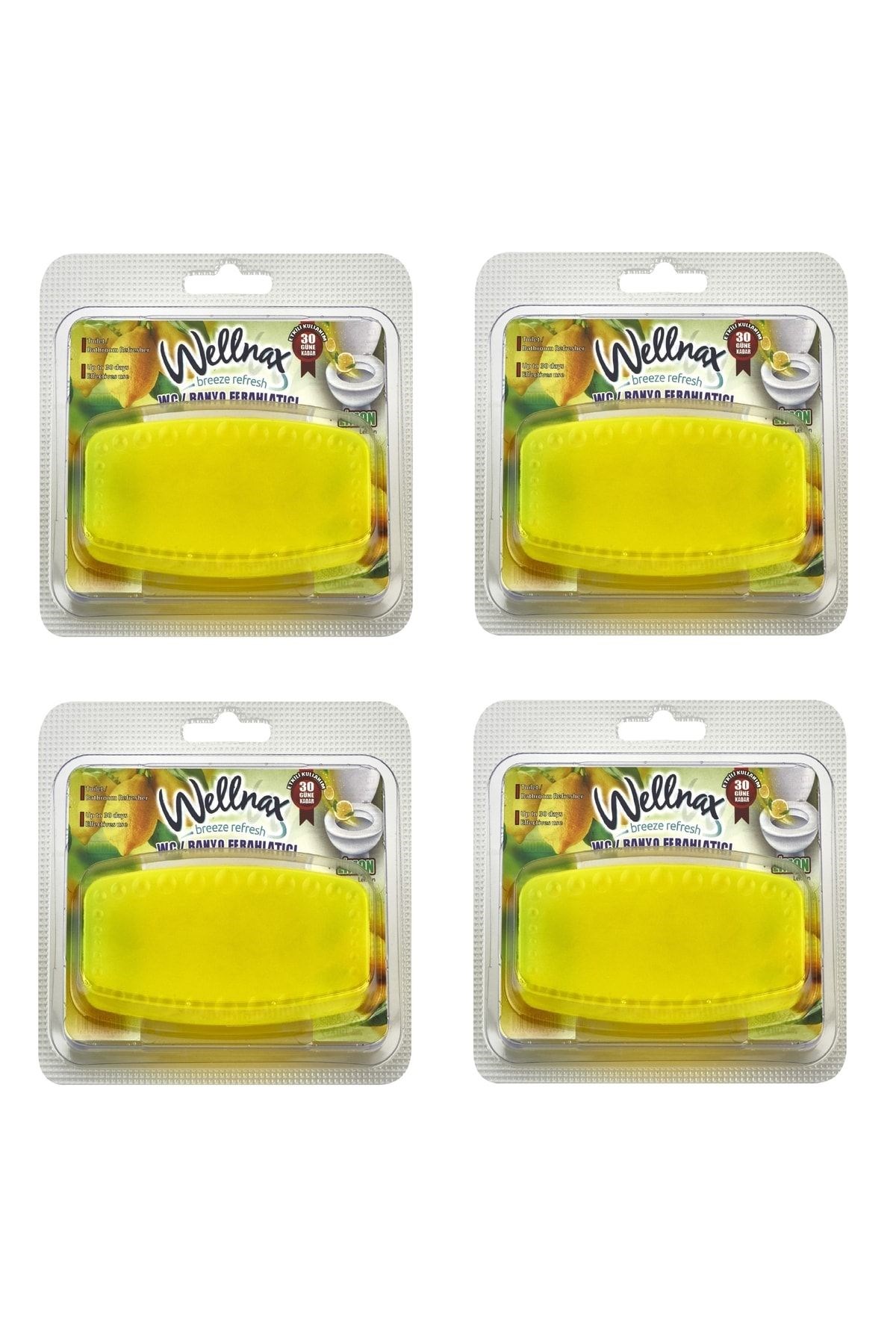 Wellnax WC - Banyo Ferahlatıcı Blok Limon Ferahlığı Kokusu (4 adet)