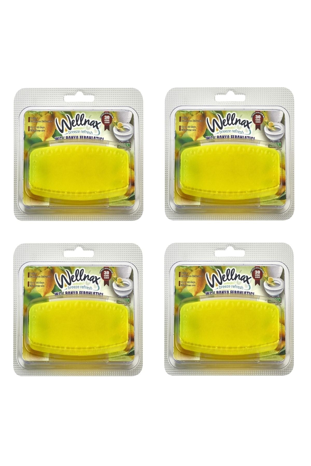 Wellnax WC - Banyo Ferahlatıcı Blok Limon Ferahlığı Kokusu (4 adet)