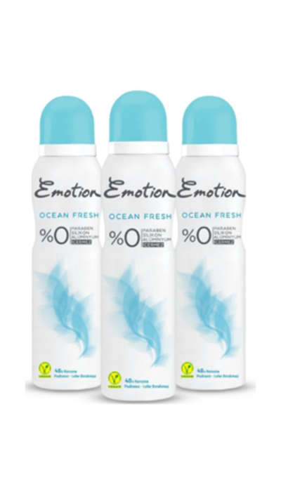 Emotion Ocean Fresh Kadın Deodorant 150 ml (3 adet)