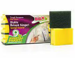 Birx Oluklu Bulaşık Süngeri 9'lu (2 paket)