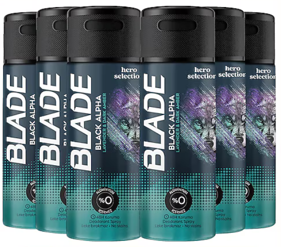 Blade Black Alpha Erkek Deodorant 150 ml (6 adet)