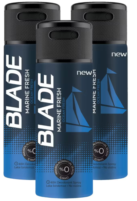 Blade Marine Fresh Erkek Deodorant 150 ml (3 adet)