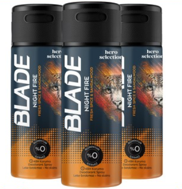 Blade Night Fire Erkek Deodorant 150 ml (3 adet)