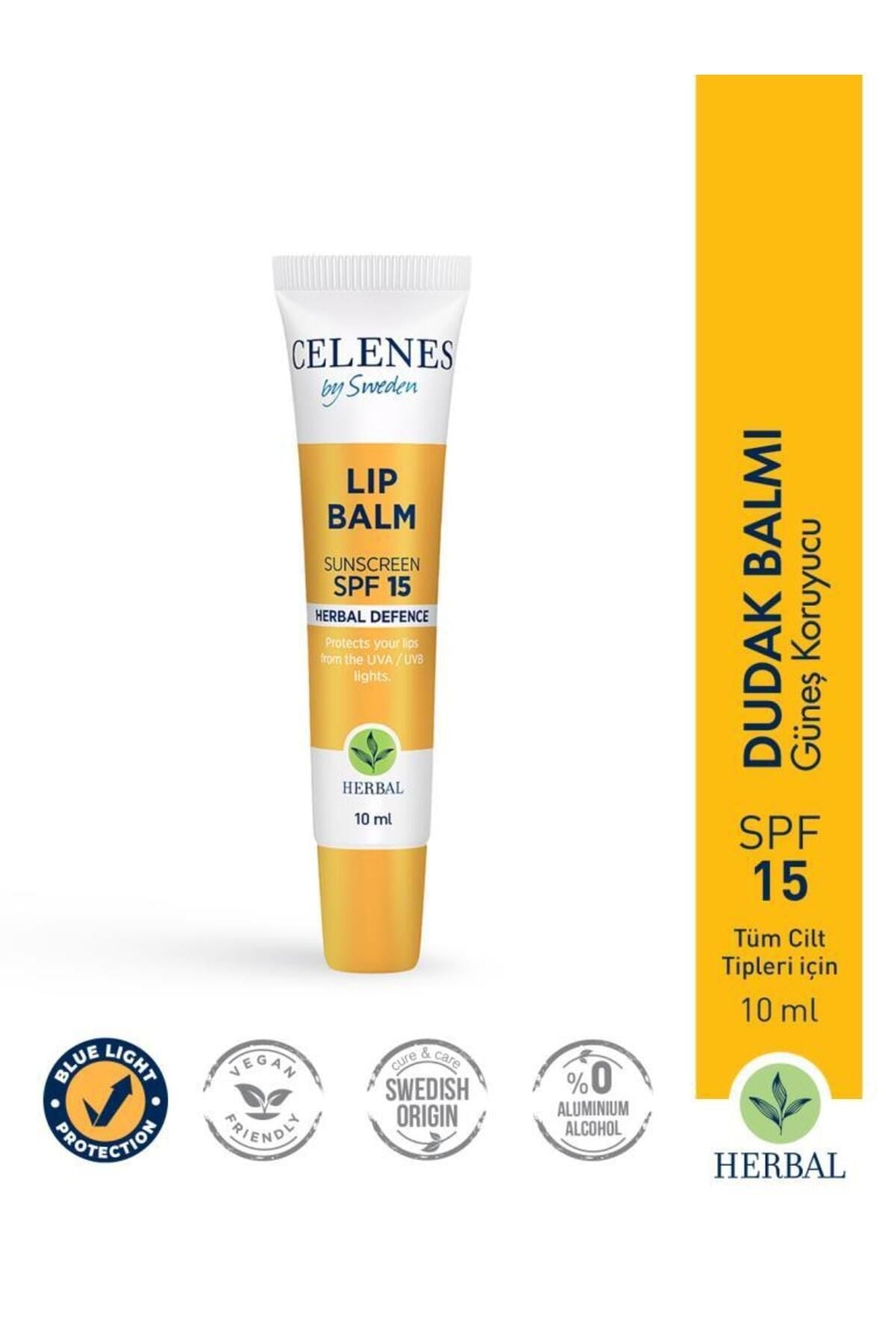 Celenes By Sweden Herbal Lip Balm 15 Faktör Dudak Nemlendirici 10 ml  