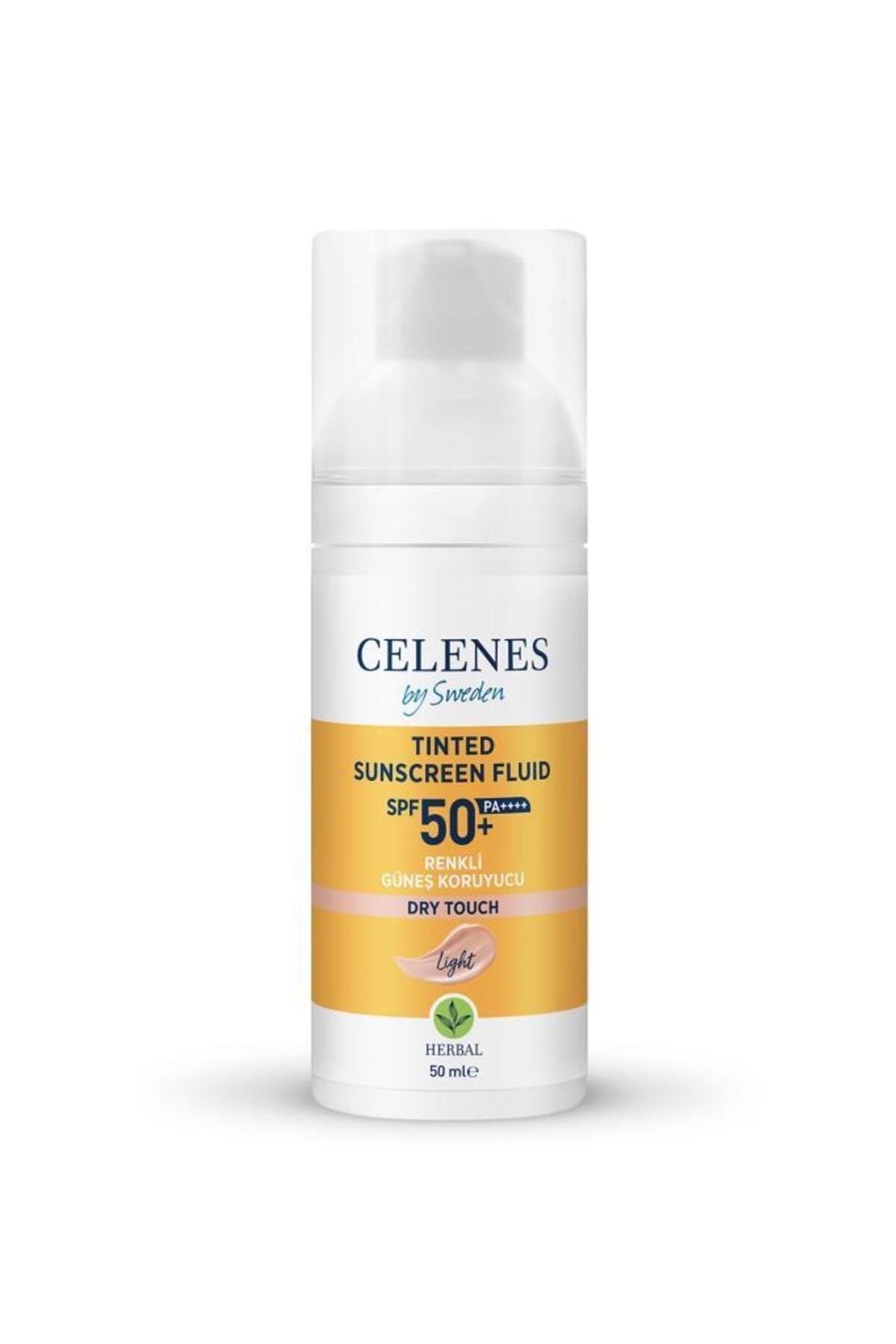 Celenes By Sweden Herbal Renkli Güneş Koruyucu Dry Touch Light 50 Faktör 50 ml  