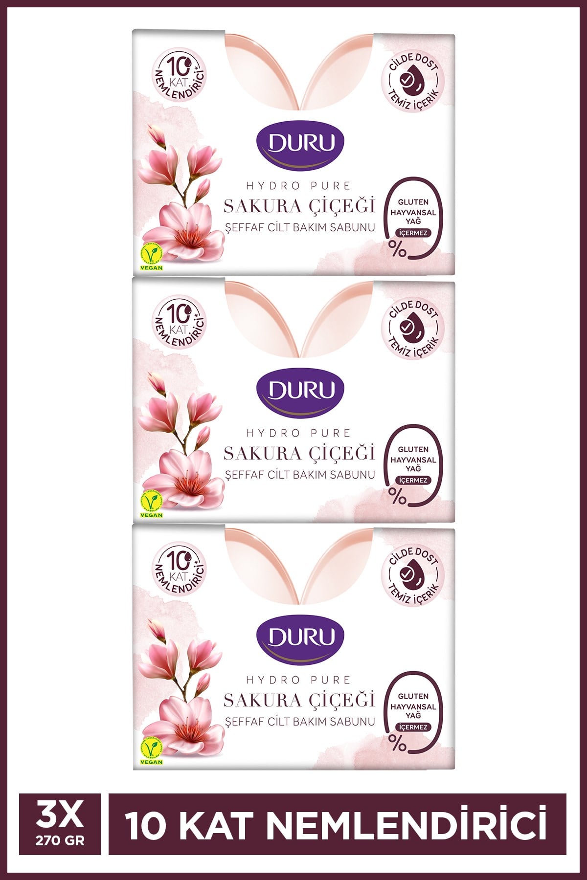 Duru Hydro Pure Sakuraçiçeği Sabun 270 g (3 adet)
