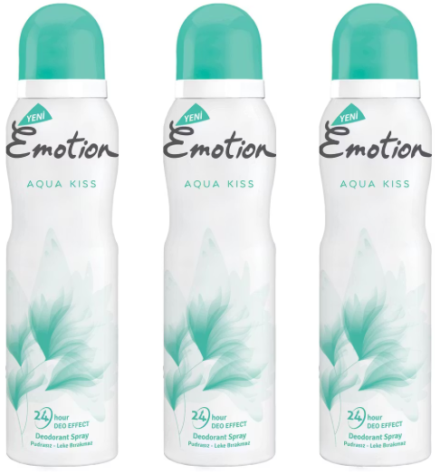 Emotion Aqua Kiss Kadın Deodorant 150 ml (3 adet)