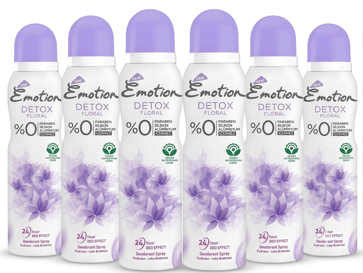 Emotion Detox Floral Kadın Deodorant 150 ml (6 adet)