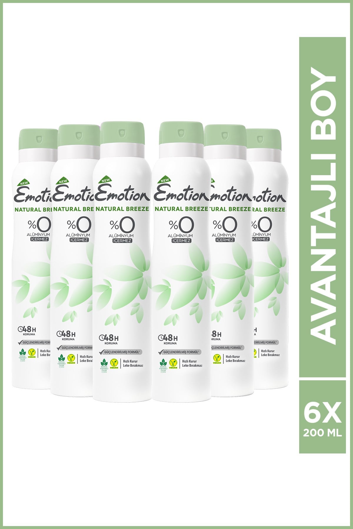 Emotion Natural Breeze Kadın Deodorant 200 ml (6 adet)