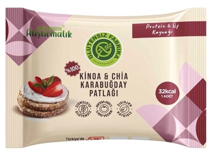 Glütensiz Fabrika Kinoa Ve Chiali Karabuğday Patlağı 24 g (2 adet)