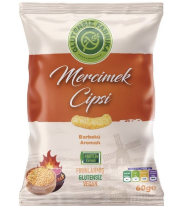 Glütensiz Fabrika Mercimek Cipsi Barbekü Aromalı 60 g (2 adet) 