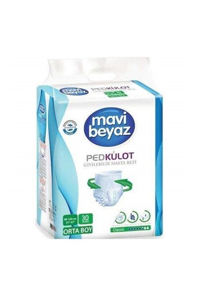 Mavi Beyaz Ped Emici Külot Hasta Bezi M Beden (60 adet)