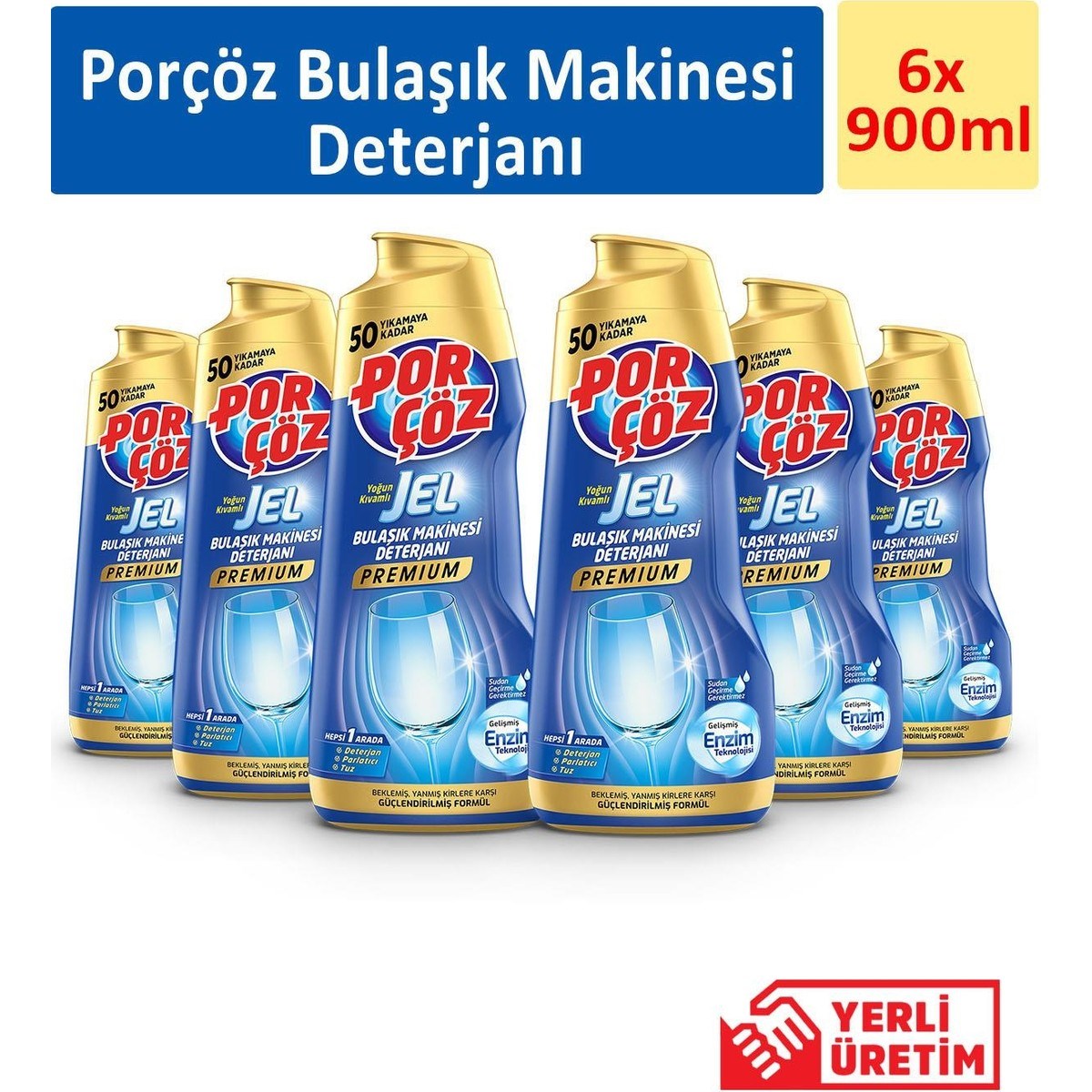 Porçöz Bulaşık Makinesi Deterjanı 900 ml (6 Adet)