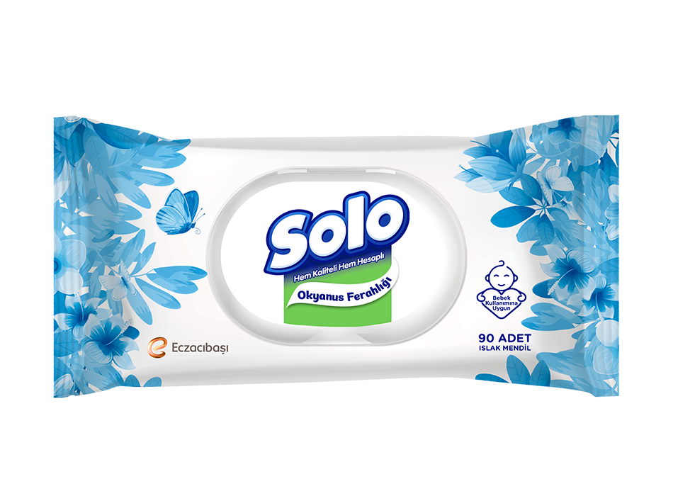 Solo Islak Havlu Okyanus Ferahlığı 90 Yaprak (1 adet)  