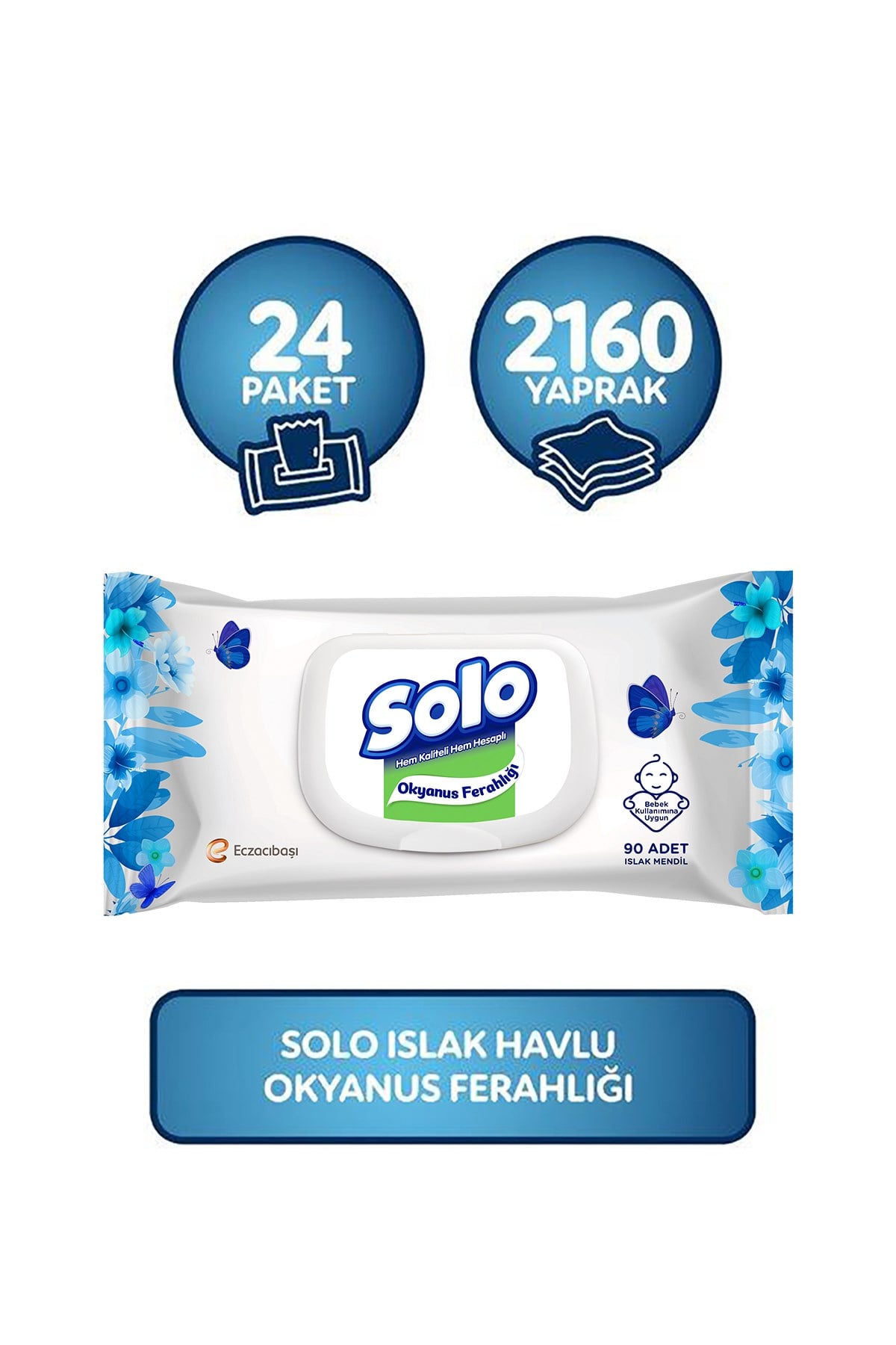 Solo Islak Havlu Okyanus Ferahlığı 90 Yaprak (24 adet)