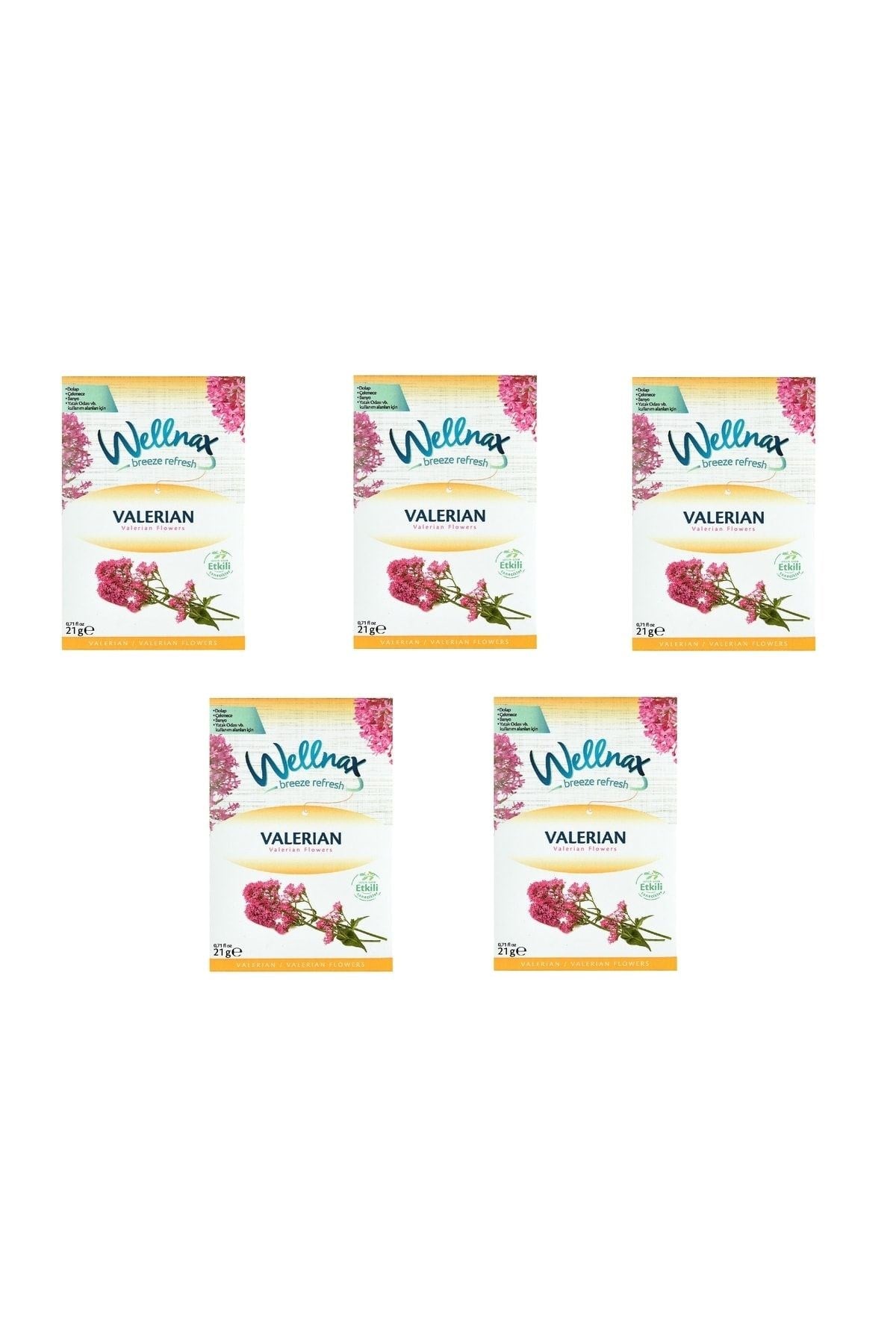 Wellnax Askılı Dolap ve Çekmece Kokusu Valerian Çiçeği (5 adet)