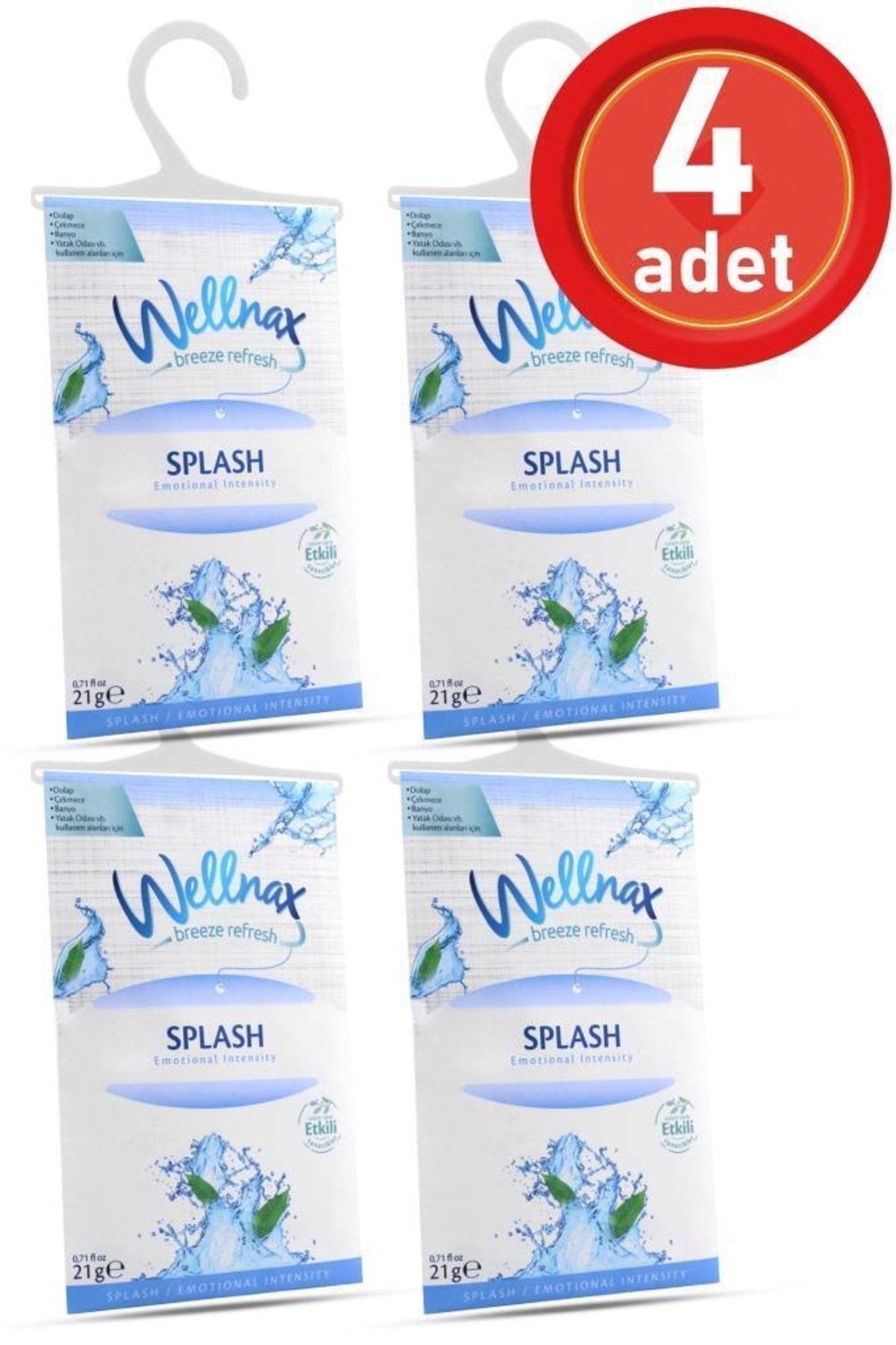 Wellnax Askılı Dolap Ve Çekmece Kokusu Splash (4 adet)