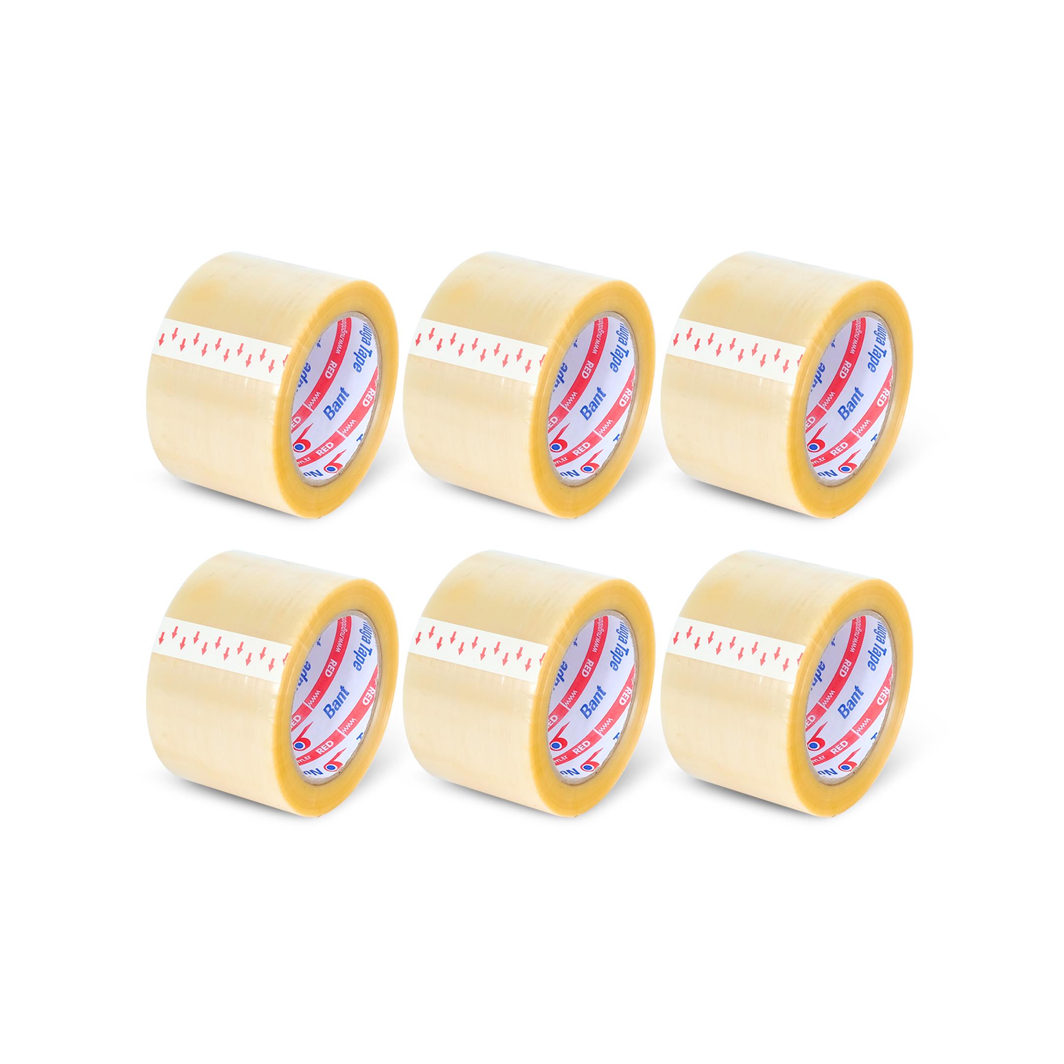 67 MM X 100 MT ŞEFFAF KOLİ BANDI HOTMELT RED