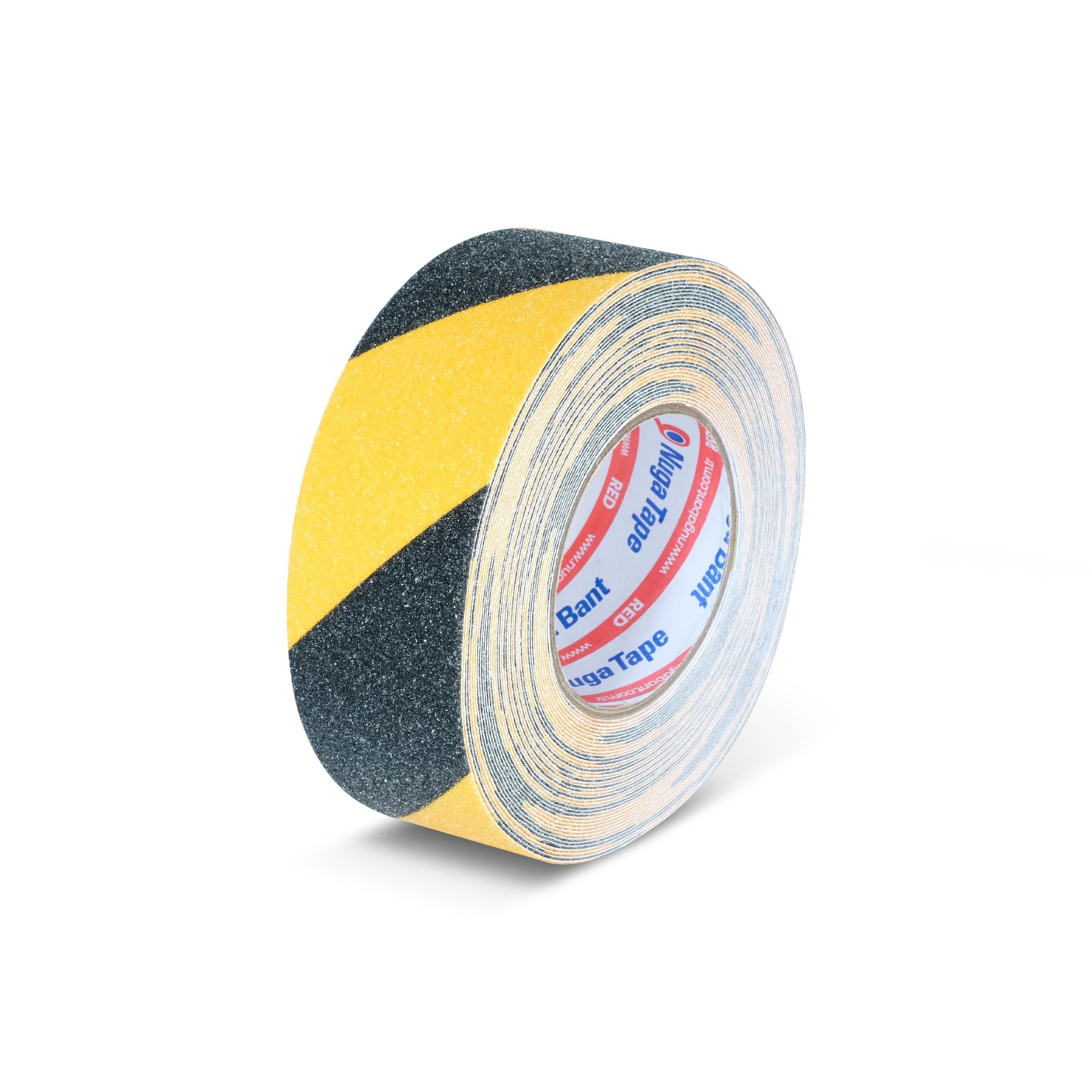 KAYDIRMAZ BANDI 50 MM X 15 MT SARI-SİYAH RENK 