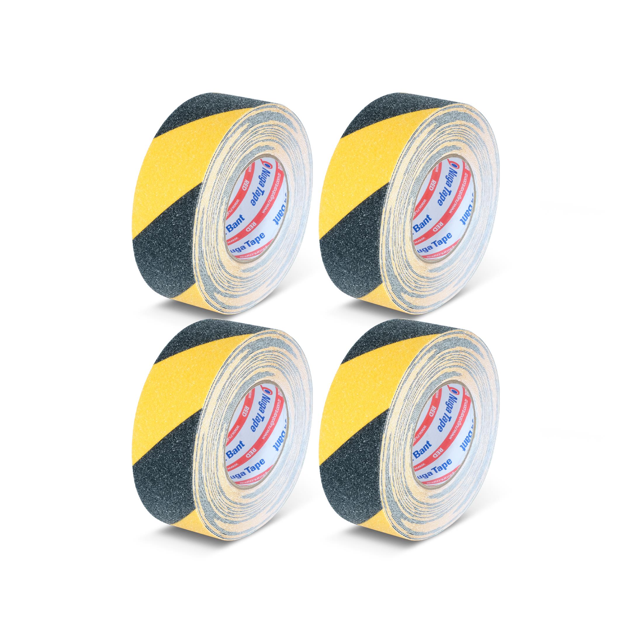 KAYDIRMAZ BANDI 50 MM X 15 MT SARI-SİYAH RENK 