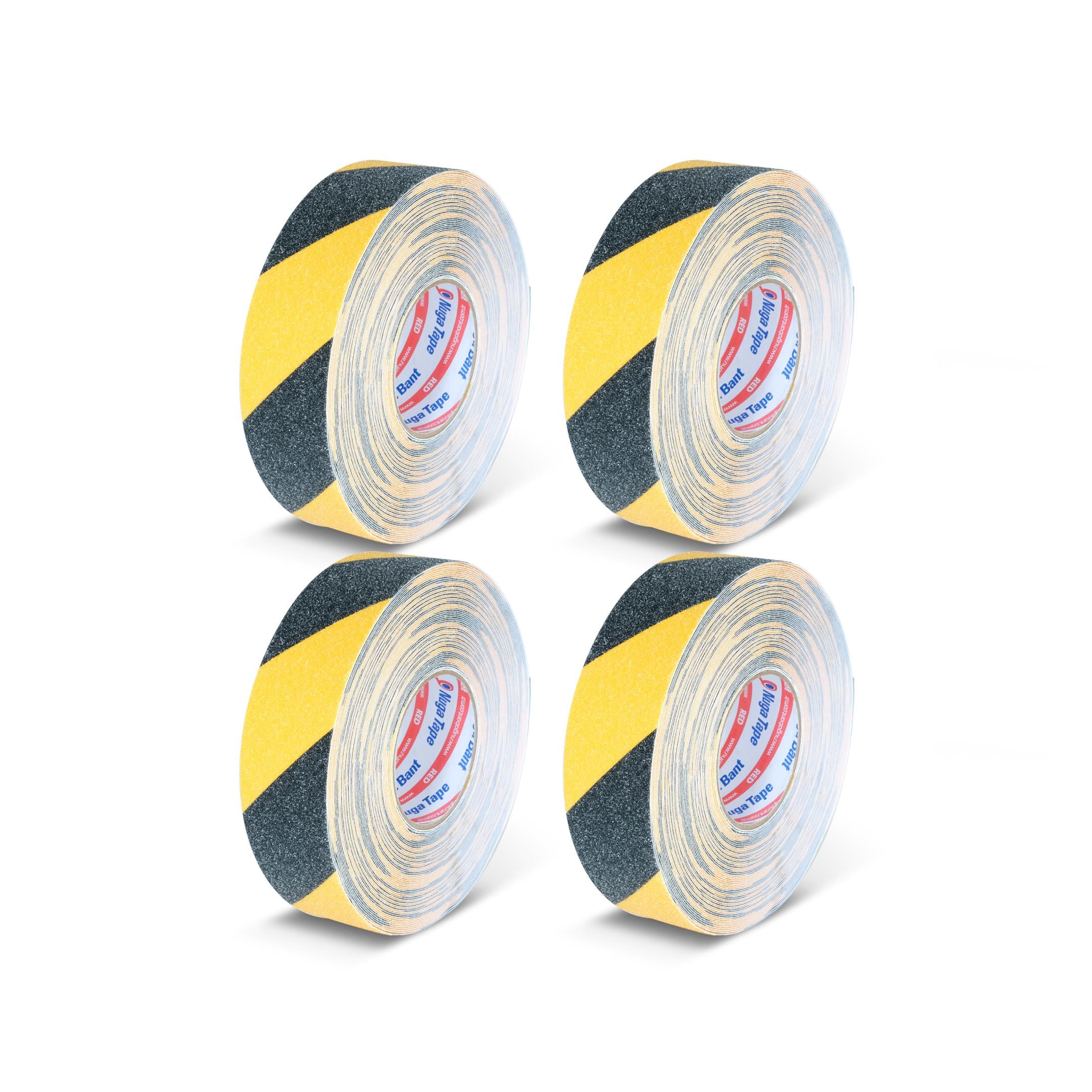 KAYDIRMAZ BANDI 50 MM X 25 MT SARI-SİYAH RENK 