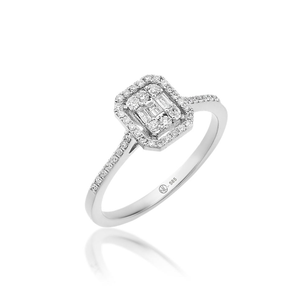 0.21 Ct. Pırlanta Klasik Baget Yüzük 