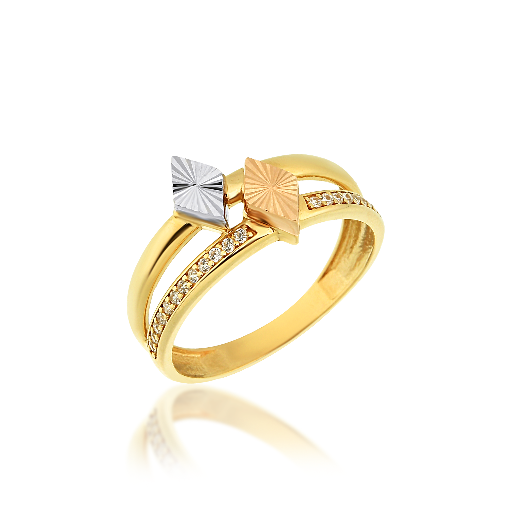 Stone İki Sıra Baklava Yüzük