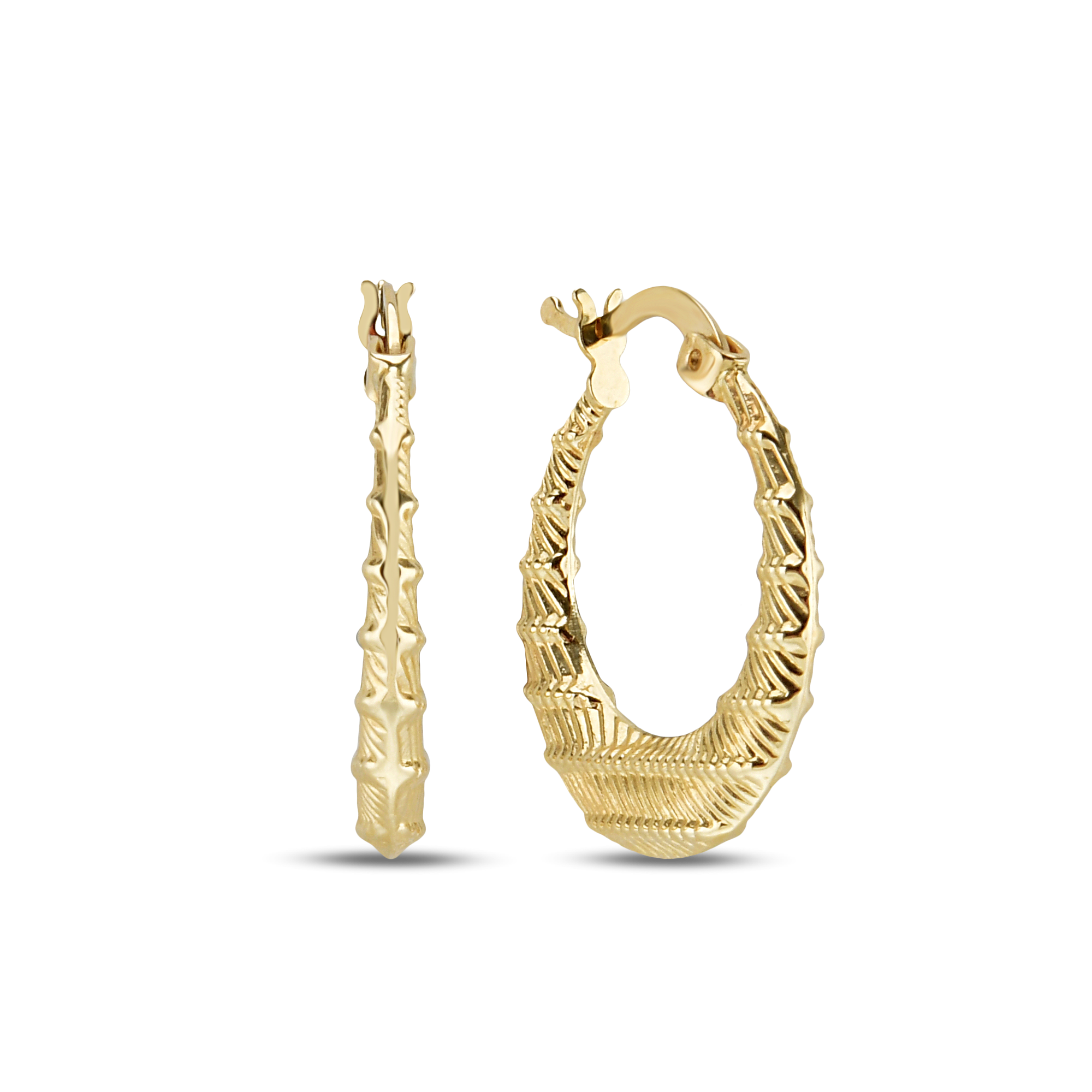 Burgu Oval Gold Küpe