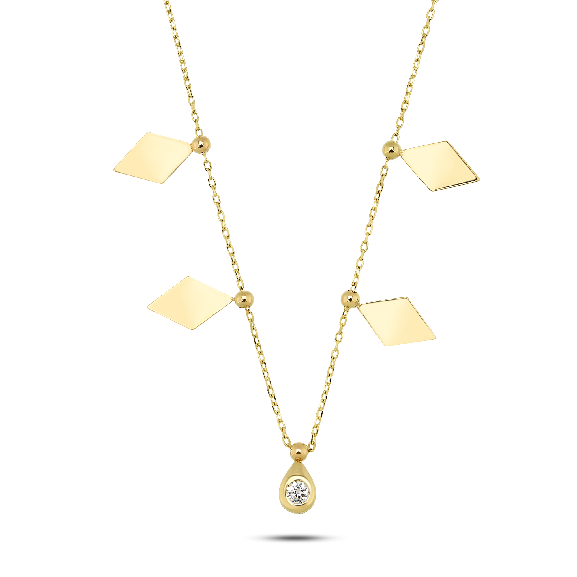 Asimetrik Taşlı Kolye