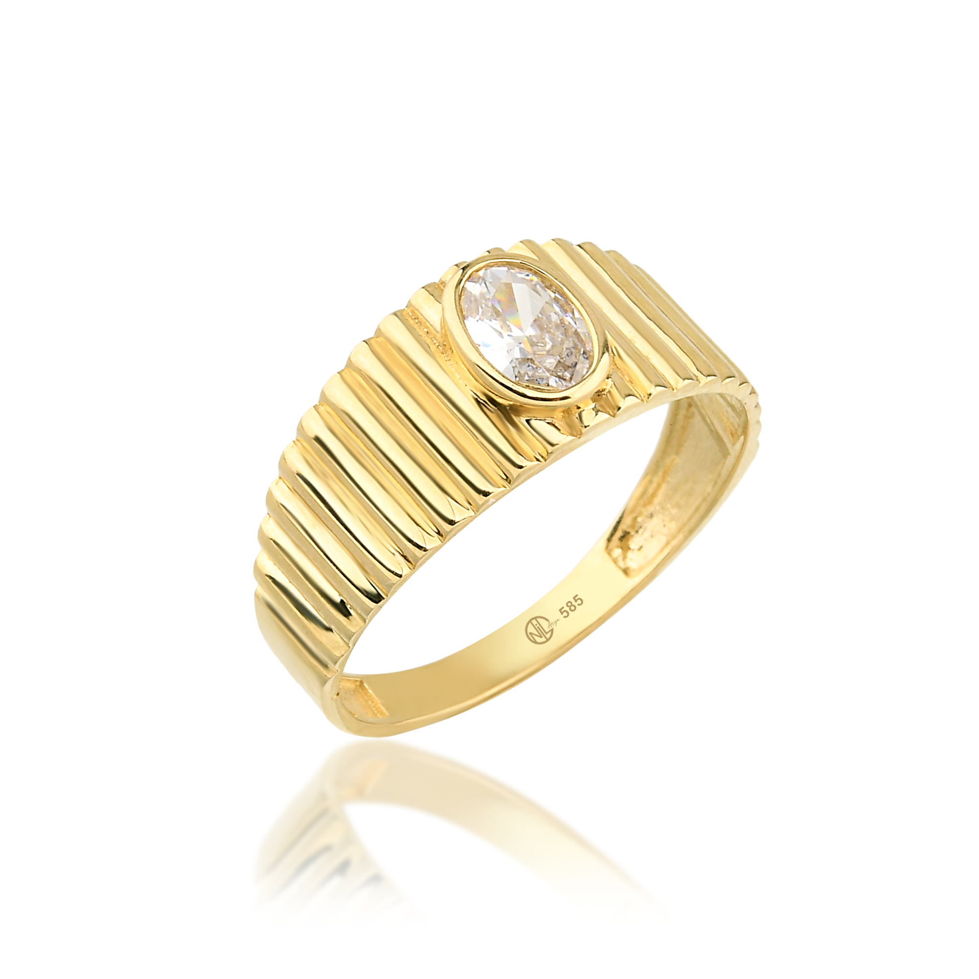 Beyaz Taşlı Retro Yüzük