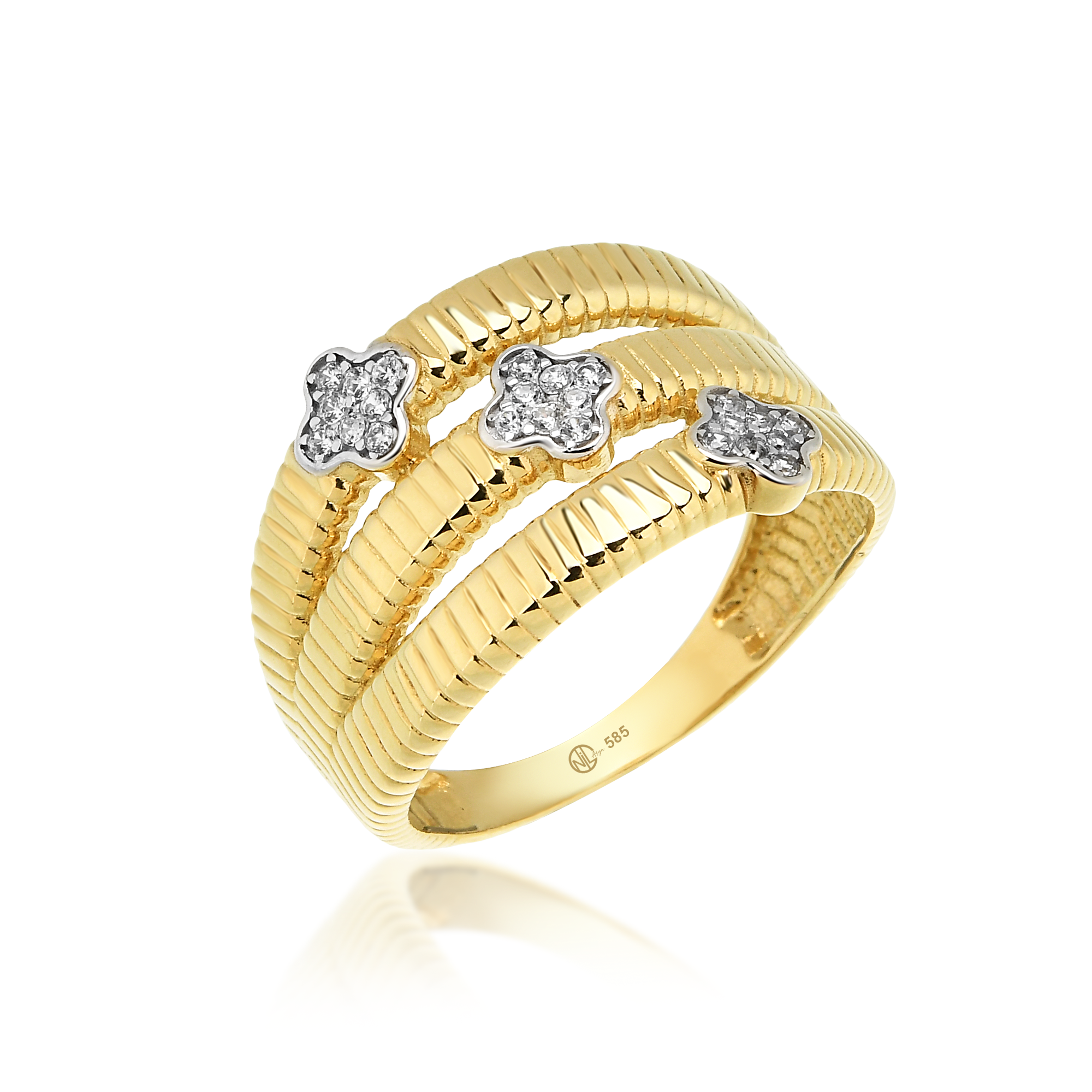 İren Tasarım Üç Sıra Yüzük