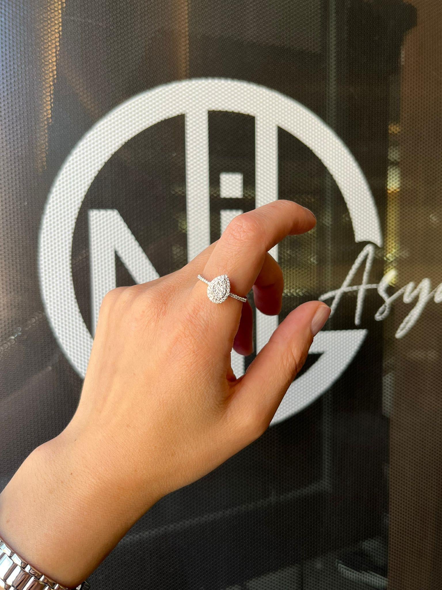 0,39 ct. Damla Baget Pırlanta Yüzük