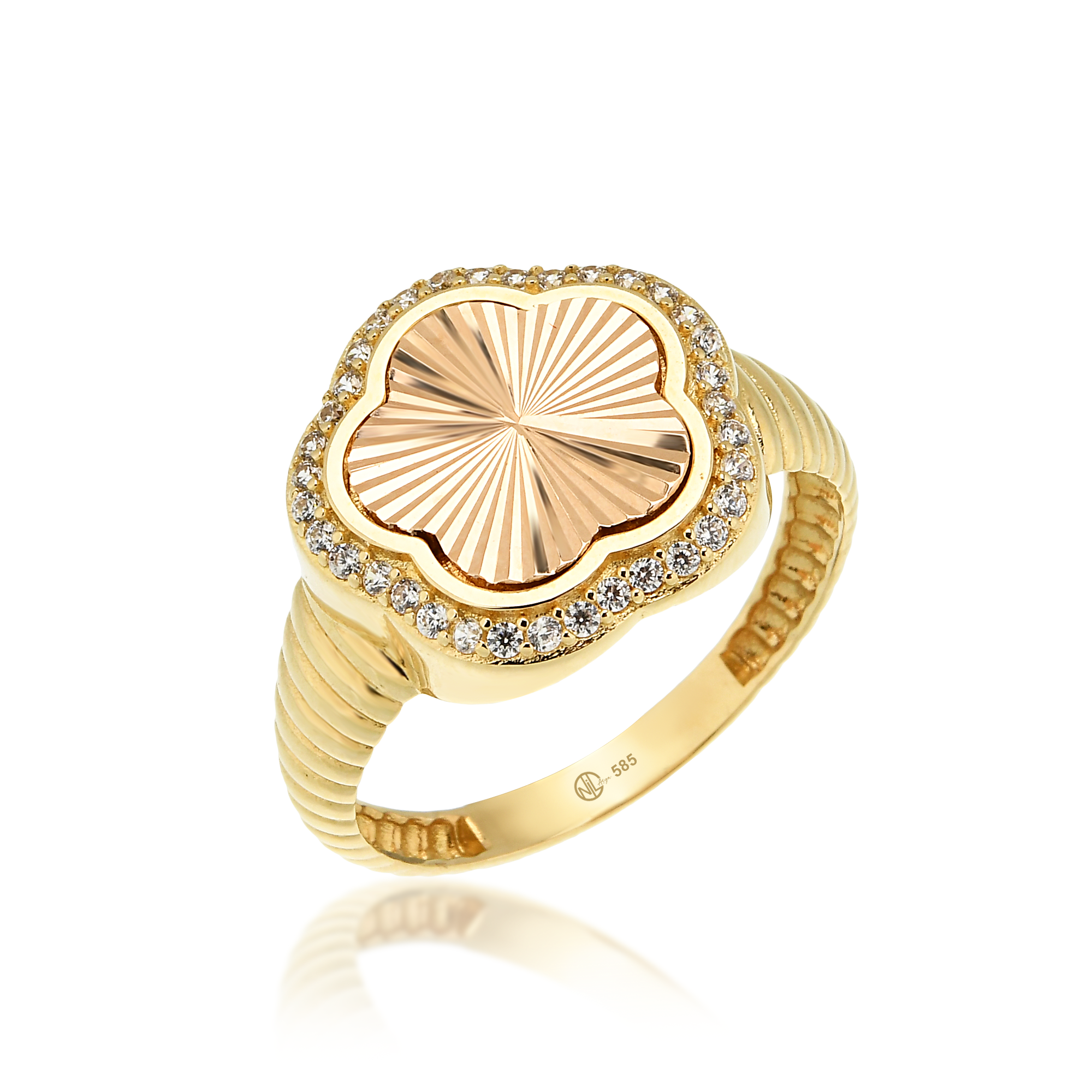 Clover Taşlı Yüzük